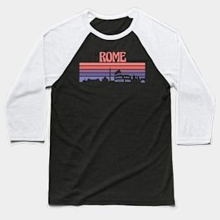 Rome City Skyline Sunset Baseball T-Shirt